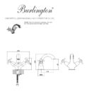 Смеситель для раковины на 1 отверстие Burlington Claremont CL45 цвет хром-фото3