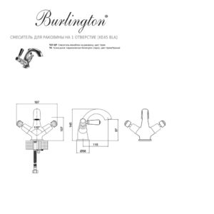 Смеситель для раковины на 1 отверстие Burlington Kensington KE45 BLA цвет хром-фото3