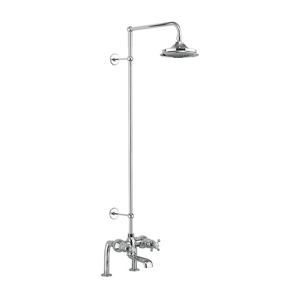 Душевая стойка с изливом верхний душ 330 мм T2DS Burlington Classic цвет хром-фото1 Душевая стойка с изливом верхний душ 330 мм T2DS Burlington Classic цвет хром-фото1