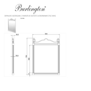 Зеркало Georgian с рамой из белого алюминия T42 WHI Burlington Georgian 750мм-фото3