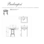 Раковина на 1 или 2 отверстия с подстольем из черного алюминия Burlington Classic 650мм-фото3