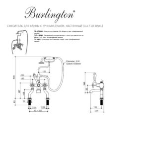 Смеситель для ванны с ручным душем настенный Burlington Claremont CL17-QT BNKL цвет никель-фото3