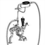 Смеситель для ванны под наклоном и ручным душем набортный Burlington Claremont CL19 BLA цвет хром-фото1