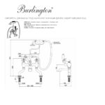 Смеситель для ванны под наклоном и ручным душем набортный Burlington Anglesey AN19 BLA цвет хром-фото3
