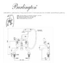 Смеситель для ванны под наклоном с ручным душем Regent набортный Burlington Anglesey ANR19 цвет хром-фото3