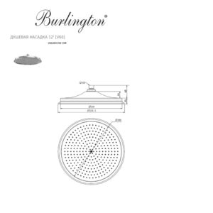 Верхний душ 330 мм Burlington Classic цвет хром-фото3
