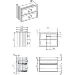 Тумба под раковину  Cubo Blu Grigio TWIN синяя 100-фото3