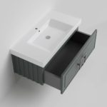 Тумба под раковину Cubo Grigio серо-зелёная 100-фото2