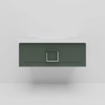 Тумба под раковину Cubo Grigio серо-зелёная 100-фото3