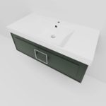 Тумба под раковину Cubo Grigio серо-зелёная 100-фото4