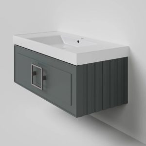 Тумба под раковину Cubo Grigio серо-зелёная 100-фото1