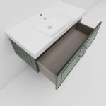 Тумба под раковину Cubo Grigio серо-зелёная 100-фото5