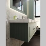 Тумба под раковину Cubo Grigio серо-зелёная 100-фото7