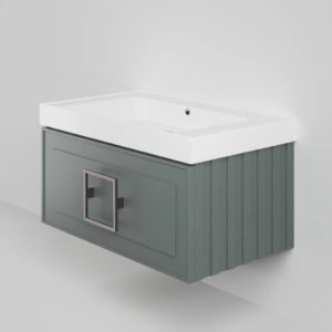 Тумба под раковину Cubo Grigio серо-зелёная 80-фото1