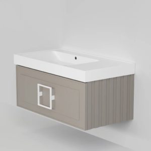 Тумба под раковину Cubo Cappuccino бежевая 90-фото1
