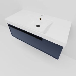 Тумба под раковину Elba Blu Grigio синяя 80-фото2