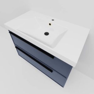 Тумба под раковину Elba Blu Grigio TWIN синяя 90-фото2