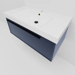 Тумба под раковину Elba Blu Grigio синяя 90-фото2