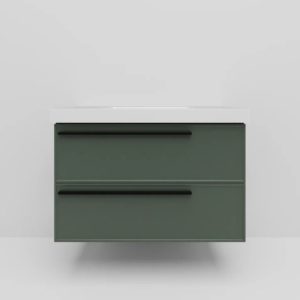 Тумба под раковину Elba Grigio TWIN серо-зелёная 80-фото1