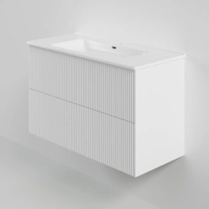 Тумба под раковину La Fenice Terra Twin Bianco 100 см белая матовая-фото1