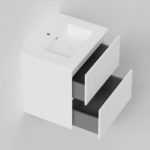 Тумба под раковину La Fenice Terra Twin Bianco 60 см белая матовая-фото2