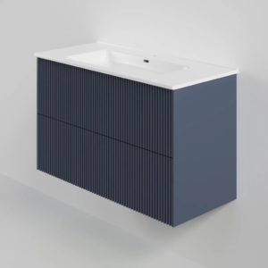 Тумба под раковину La Fenice Terra Twin Blu Grigio 100 см синяя матовая-фото1
