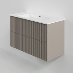 Тумба под раковину La Fenice Terra Twin Cappuccino 100 см бежевая матовая-фото1