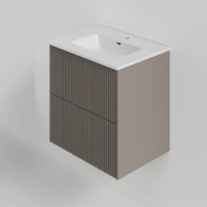 Тумба под раковину La Fenice Terra Twin Cappuccino 60 см бежевая матовая-фото1