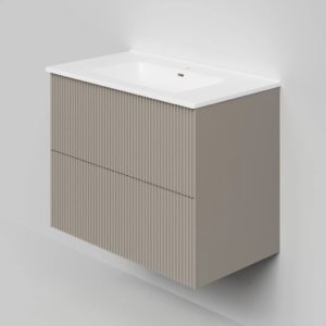 Тумба под раковину La Fenice Terra Twin Cappuccino 80 см бежевая матовая-фото1