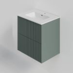 Тумба под раковину La Fenice Terra Twin Grigio 60 см серо-зелёная матовая-фото1