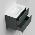 Тумба под раковину La Fenice Terra Twin Grigio 80 см серо-зелёная матовая-фото2