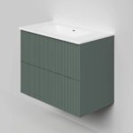 Тумба под раковину La Fenice Terra Twin Grigio 80 см серо-зелёная матовая-фото1