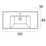 Тумба с раковиной LA FENICE Cubo TWIN Bianco белая матовая 100 ручка черная-фото6