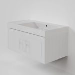 Тумба с R раковиной LA FENICE Cubo Bianco белая матовая 90 ручка белая-фото4