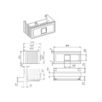 Тумба с L раковиной LA FENICE Cubo Blu Grigio синяя матовая 90 ручка хром-фото12