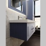Тумба с L раковиной LA FENICE Cubo Blu Grigio синяя матовая 90 ручка хром-фото10
