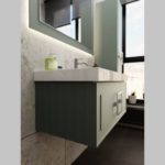 Тумба с раковиной LA FENICE Cubo Grigio серо-зеленая матовая 80 ручка хром-фото11