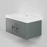 Тумба с раковиной LA FENICE Cubo Grigio серо-зеленая матовая 80 ручка хром-фото4
