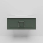 Тумба с раковиной LA FENICE Cubo Grigio серо-зеленая матовая 80 ручка хром-фото7
