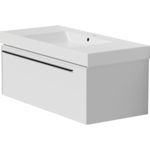 Тумба с L раковиной LA FENICE Elba Bianco белая матовая 90-фото1