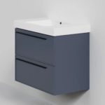 Тумба с раковиной LA FENICE Elba TWIN Blu Grigio синяя матовая 80-фото1
