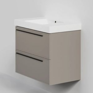 Тумба с раковиной LA FENICE Elba TWIN Cappuccino бежевая матовая 100-фото1