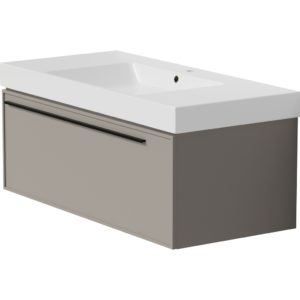 Тумба с раковиной LA FENICE Elba Cappuccino бежевая матовая 80-фото1