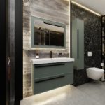 Тумба с раковиной LA FENICE Elba TWIN Grigio серо-зеленая матовая 80-фото11