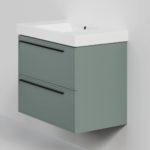 Тумба с раковиной LA FENICE Elba TWIN Grigio серо-зеленая матовая 80-фото1