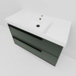 Тумба с раковиной LA FENICE Elba TWIN Grigio серо-зеленая матовая 80-фото5