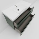 Тумба с раковиной LA FENICE Elba TWIN Grigio серо-зеленая матовая 80-фото7