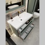 Тумба с раковиной LA FENICE Elba TWIN Grigio серо-зеленая матовая 80-фото8