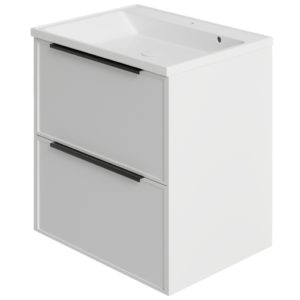 Тумба с раковиной LA FENICE SIMPLA TWIN Bianco белая матовая 100-фото1