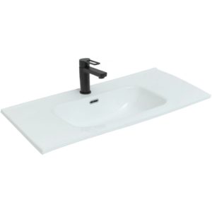 Тумба с раковиной LA FENICE SIMPLA TWIN Bianco белая матовая 80-фото3